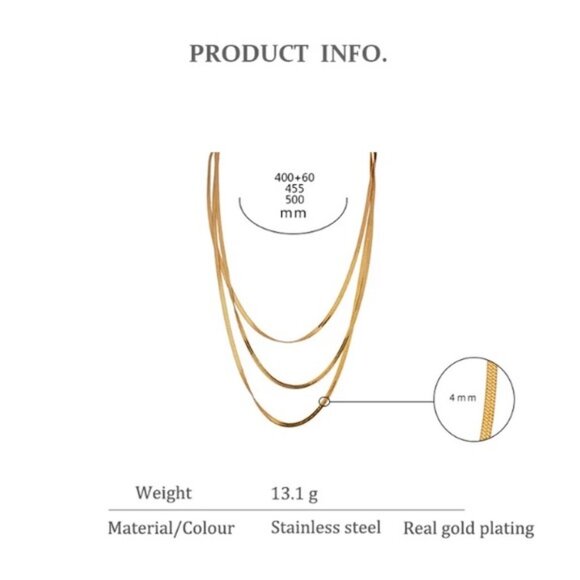 💛Gold plated layer snake necklace - Picture 3 of 5